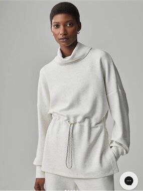 Varley Freya Drawstring Tunic Sweater - Cream